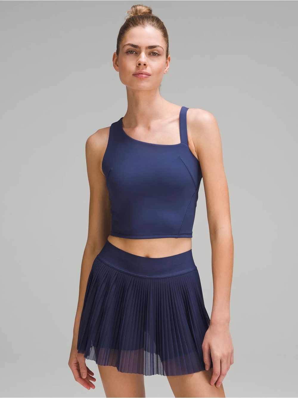 Lululemon Navy Everlux Asymmetric Sports Bra Tennis Tank Top